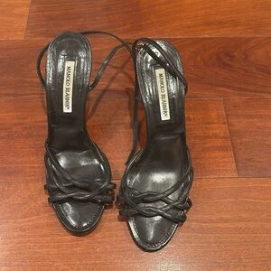 Manolo Blahnik Black Sandals Size 38.5